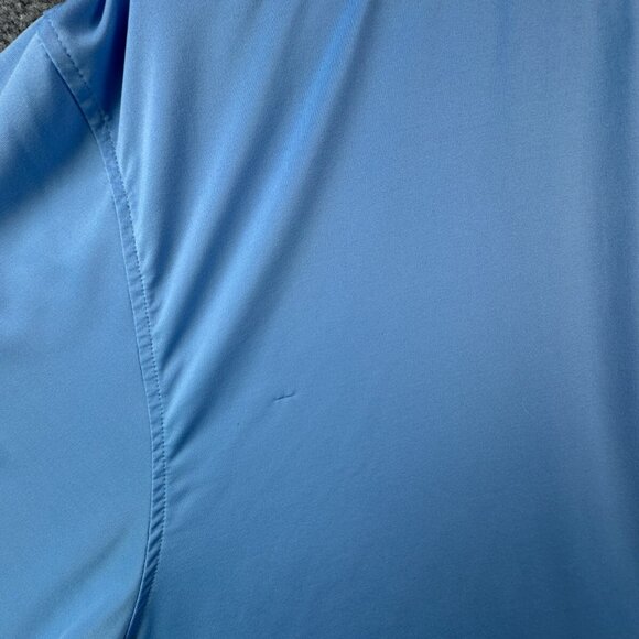 Footjoy FJ Polo Men Large Shirt Short Sleeve Solid Blue Blank Stretch Golfing - Picture 16 of 16